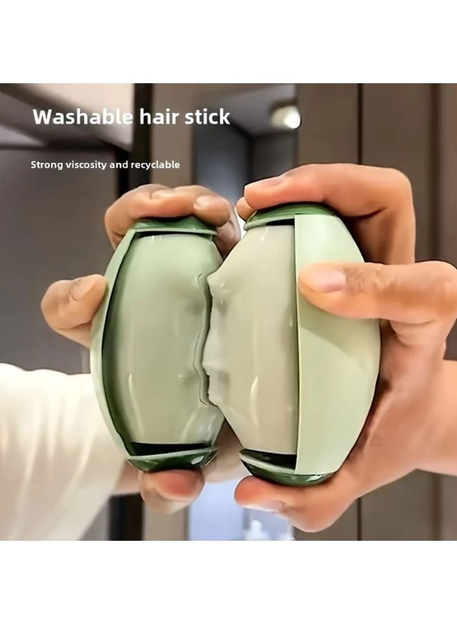 أسطوانة لاصقة خضراء قابلة لإعادة الاستخدام لإزالة شعر الحيوانات الأليفة والفتائل، قابلة للغسيل ومحمولة. - Image 5