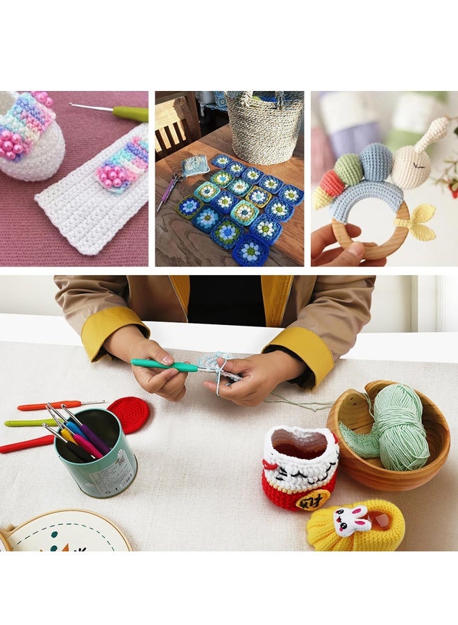 مجموعة من 53 خطاف كروشيه، 16 مقاسًا من 0.6 مم إلى 8 مم (كبير)، مجموعة خطاف كروشيه بمقبض ناعم مريح (8 مقاسات)، مجموعة كروشيه للمبتدئين من عشاق خيوط الحياكة - Image 5