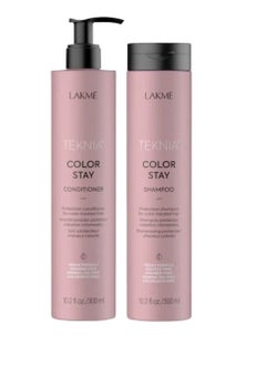 LAKME Color Stay Shampoo & Conditioner Set Protection For Color Treated Hair (Vegan Formula Sulfate Free Paraben Free Mineral Oil Free & Colorants Free) 300 ml + 300 ml 