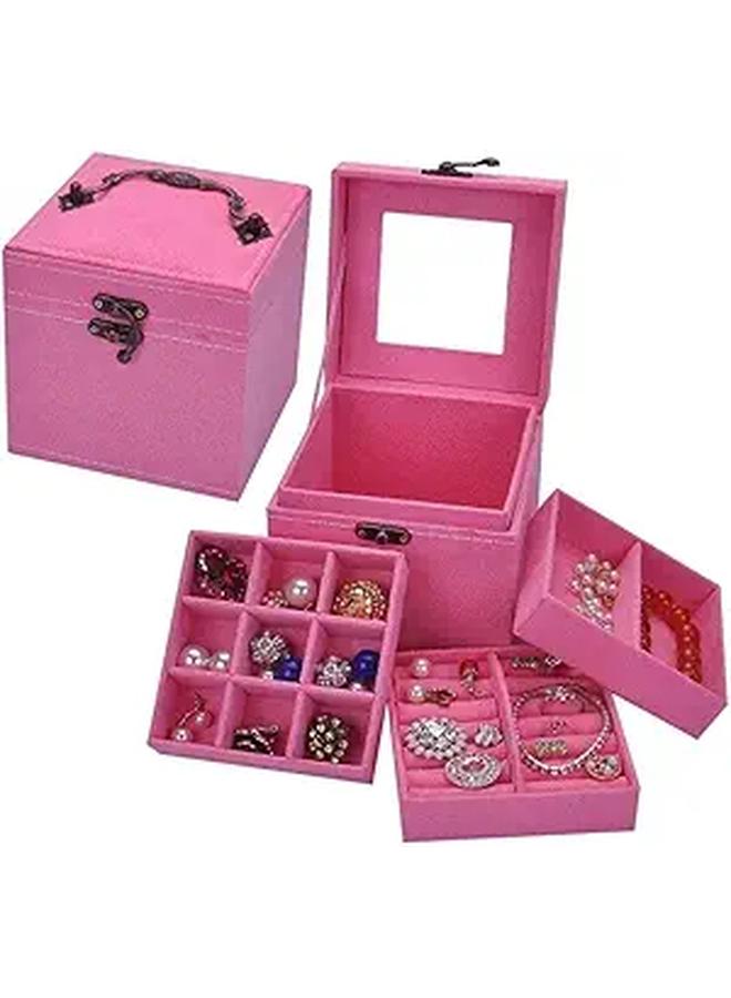 Jewelry Boxes With Retro Handle Travel Portable Jewelry Organizer Holder Jewelry Organizer Box Desktop Storage (Color : Jewelry Box J)  - Image 1