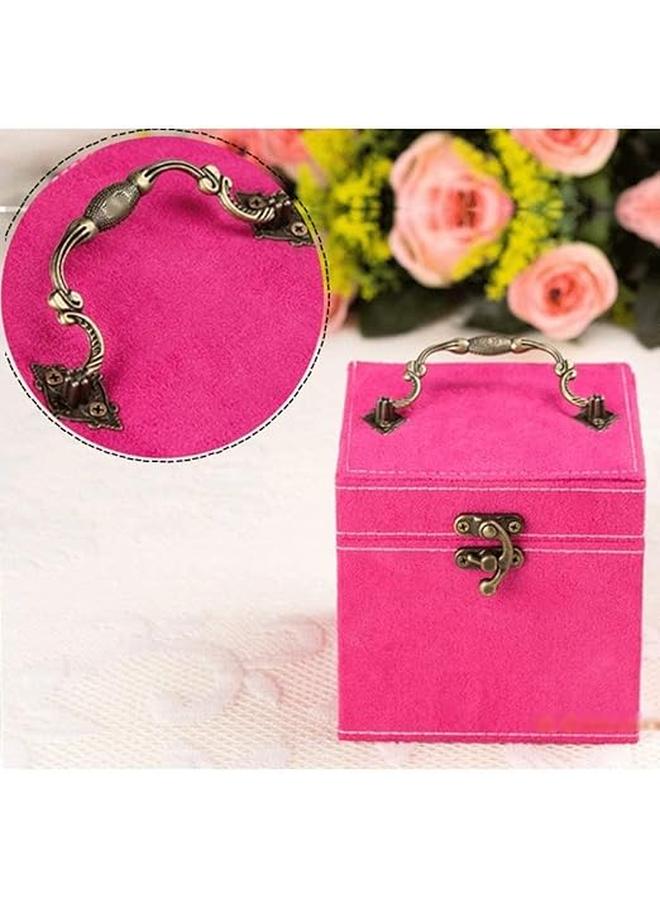 Jewelry Boxes With Retro Handle Travel Portable Jewelry Organizer Holder Jewelry Organizer Box Desktop Storage (Color : Jewelry Box J)  - Image 4