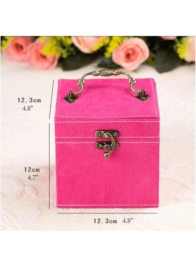 Jewelry Boxes With Retro Handle Travel Portable Jewelry Organizer Holder Jewelry Organizer Box Desktop Storage (Color : Jewelry Box J)  - Image 2