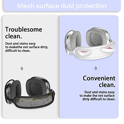 JimysCo WQNIDE Headband Cover for AirPods Max, Cute Cat Ears Design, Soft Silicone, Headphone Headband Protector, Comfort Cushion, Top Padding Compatible with Apple AirPods Max, White - Image 5