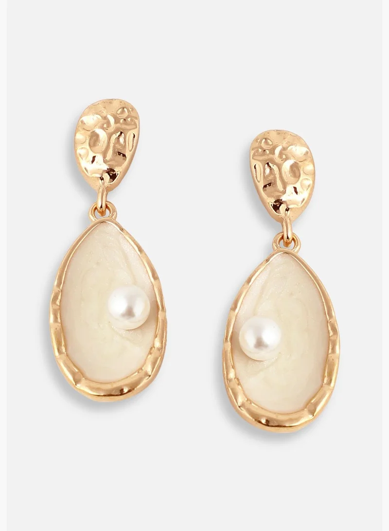 SOHI Gold Plated Pearls Casual Drop Earring For Women