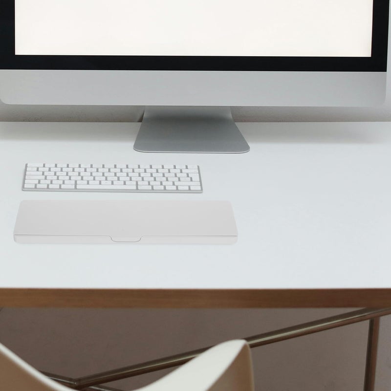 White Mechanical Keyboard Wrist Rest Storage Box With Mouse Pad Tray And Pen Organizer - Image 5
