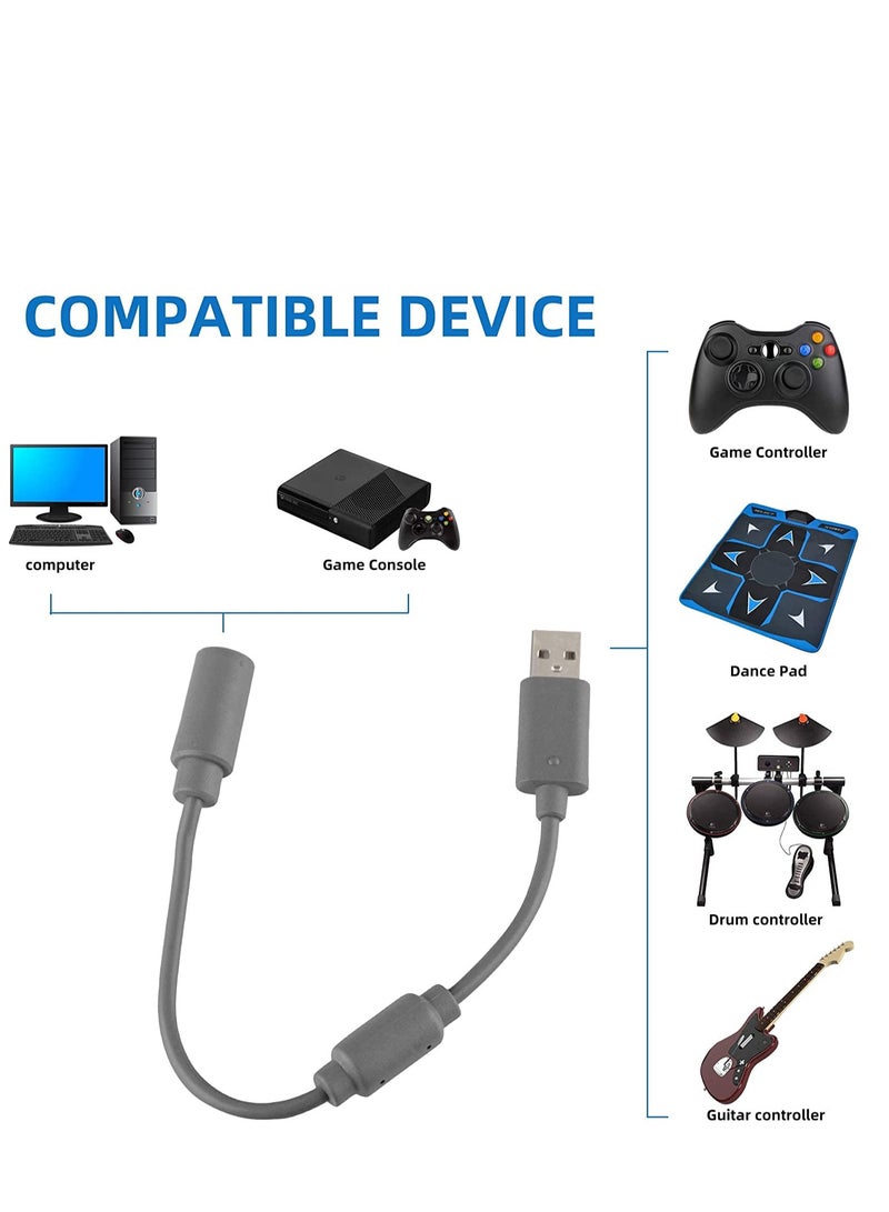 Excefore Breakaway Adapter Cable for Xbox 360, 2 Pack Replacement Dongle USB Breakaway Cables for Microsoft Xbox 360 Wired Controllers - Image 3