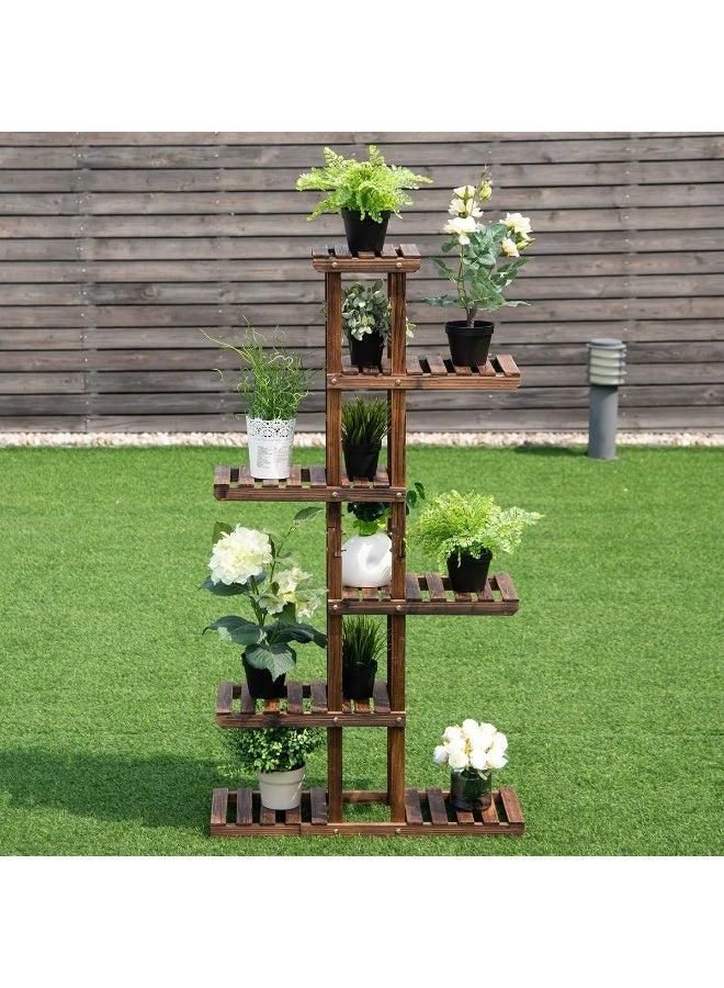 HOME TASTE Indoor And Outdoor Wooden Plant Stand - Elegant Flower Display For Home Decor, Gardening, And Pot Showcase - Premium Quality Wood Rack For Flowers And Plants - Image 4