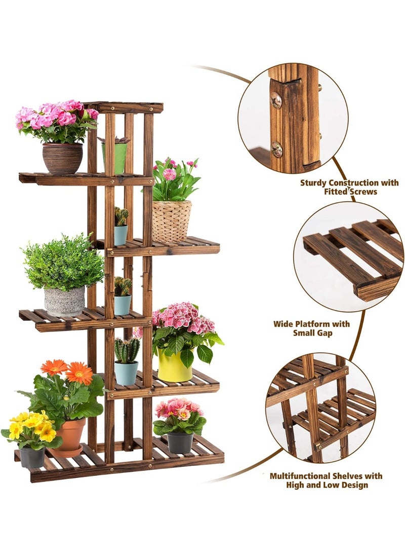 HOME TASTE Indoor And Outdoor Wooden Plant Stand - Elegant Flower Display For Home Decor, Gardening, And Pot Showcase - Premium Quality Wood Rack For Flowers And Plants - Image 5