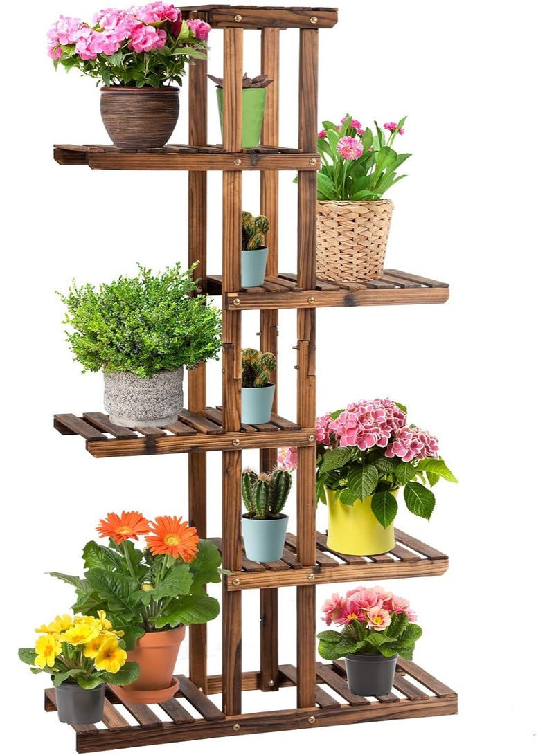 HOME TASTE Indoor And Outdoor Wooden Plant Stand - Elegant Flower Display For Home Decor, Gardening, And Pot Showcase - Premium Quality Wood Rack For Flowers And Plants - Image 1