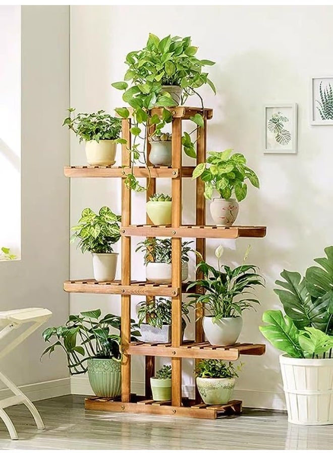 HOME TASTE Indoor And Outdoor Wooden Plant Stand - Elegant Flower Display For Home Decor, Gardening, And Pot Showcase - Premium Quality Wood Rack For Flowers And Plants - Image 3