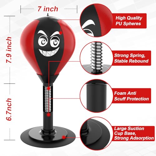 SVANE Desktop Punching Bag with Suction Cup Punch Away Stress Heavy Duty Office Desk Stress Ball for Adults Kids Suitable for Children Aged 36 Months and Above - Image 5