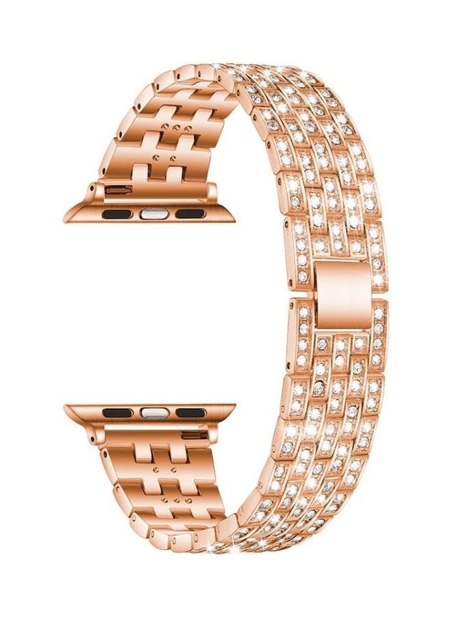 NIBEMINENT Ethnic Replacement Watchband For Apple Watch Series 1/2/3/4/5/6/7/SE 38/40/41mm Rose Gold - Image 1