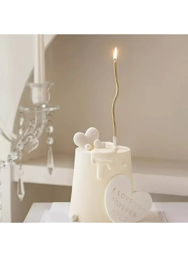 Kandid 6 Pcs Decorative Birthday Candles for Celebrations, Anniversary, Wedding, Romantic Evening (CURLY SILVER) - Image 3