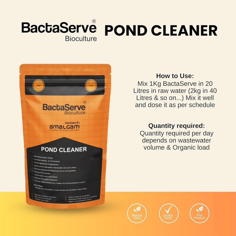 BactaServe - Pond Cleaner, Bacteria for Reducing BOD & COD Levels, Remove Algae from Pond - Image 5