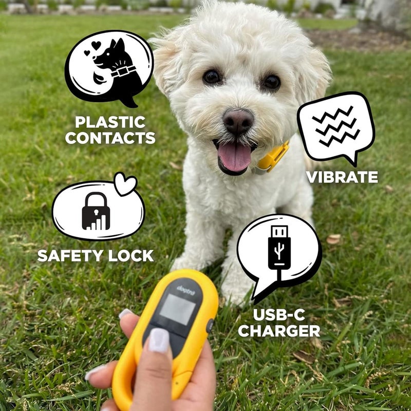 Dogtra CUE Yellow â€“ E-Collar for Dogs Training Collar with Remote â€“ Training Made Easy for Everyday Dog Owners â€“ Gentle Vibration, Custom Boost, Waterproof, Rechargeable, 400-Yard Range System - Image 2