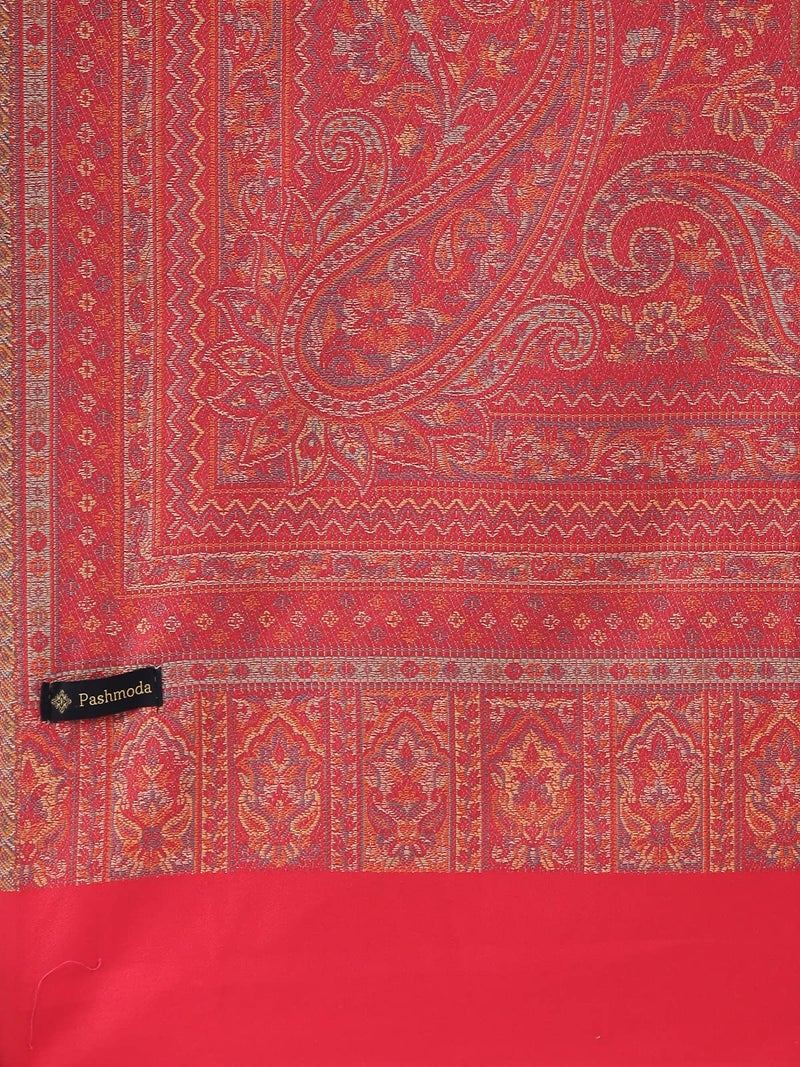 Pashmoda Women Aaraish Kashmiri Royal Paisley Design Jamawar Shawl (Size: 101 X 203 Cms) - Image 3
