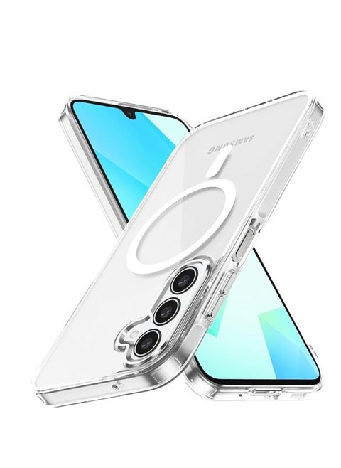 جراب مغناطيسي لهاتف Samsung Galaxy A56، [متوافق مع MagSafe]، غطاء هاتف مقاوم للصدمات والصدمات للحماية من السقوط العسكري لهاتف Samsung A56 شفاف للغاية