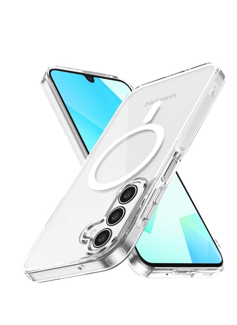 جراب مغناطيسي لهاتف Samsung Galaxy A56، [متوافق مع MagSafe]، غطاء هاتف مقاوم للصدمات والصدمات للحماية من السقوط العسكري لهاتف Samsung A56 شفاف للغاية
