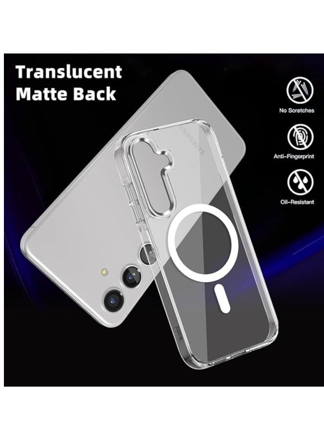 جراب مغناطيسي لهاتف Samsung Galaxy A56، [متوافق مع MagSafe]، غطاء هاتف مقاوم للصدمات والصدمات للحماية من السقوط العسكري لهاتف Samsung A56 شفاف للغاية