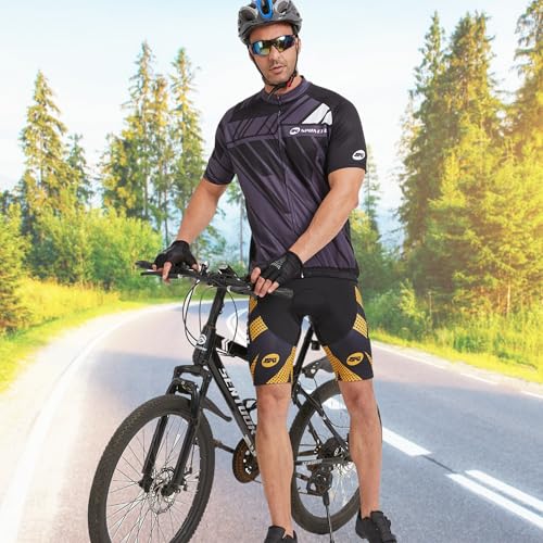 sponeed Padding Cycle Pants Training Gym Compression Padded Spinning Shorts Bicycle Gifts US 3XL Yellow Golden - Image 3