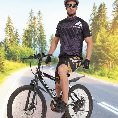 sponeed Padding Cycle Pants Training Gym Compression Padded Spinning Shorts Bicycle Gifts US 3XL Yellow Golden - Image 5