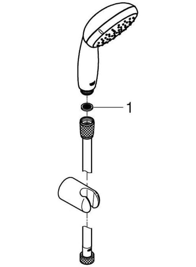 جروهي تجهيزات الاستحمام والحمام من جروهي، دش يدوي بثلاثة أوضاع للرش وحامل جداري - مجموعة تمبيستا 100، 27803 - Image 2