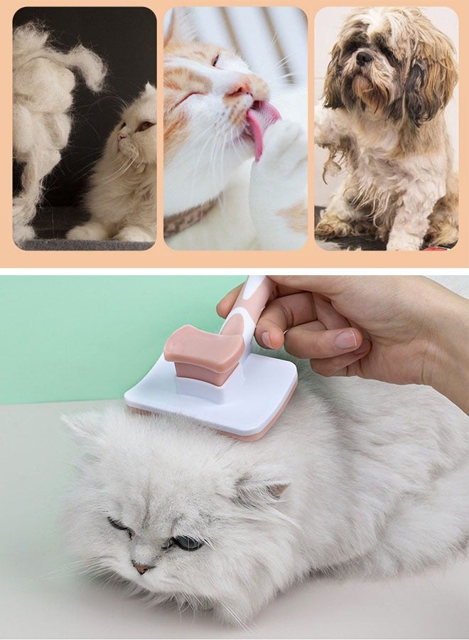 DUNISO Pet Grooming Brush Comb for Cats and Dogs Self-Cleaning Sliker Brush for Removes Mats Tangles and Loose Hair Shedding Brush for Short or Long Haired Cats and Dogs - Image 4