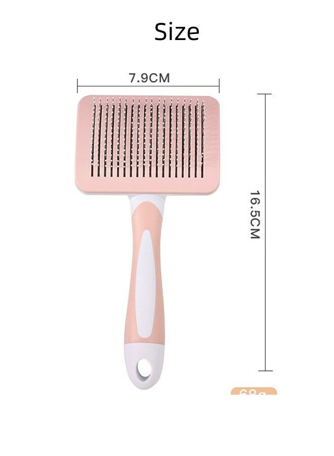 DUNISO Pet Grooming Brush Comb for Cats and Dogs Self-Cleaning Sliker Brush for Removes Mats Tangles and Loose Hair Shedding Brush for Short or Long Haired Cats and Dogs - Image 3