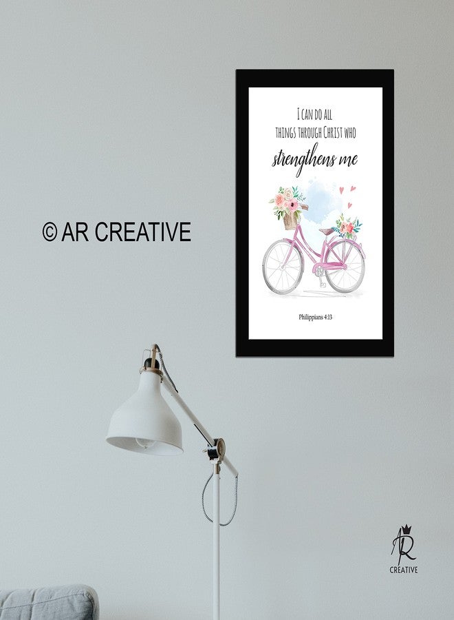AR Creative I Can Do All Things - Bible Verse Photo Framed Wall Poster, Bible Quotes Print with Frame, Home, Bible Quotes Poster (13.6 inch x 10.2 inch)(multicolor) - Image 3