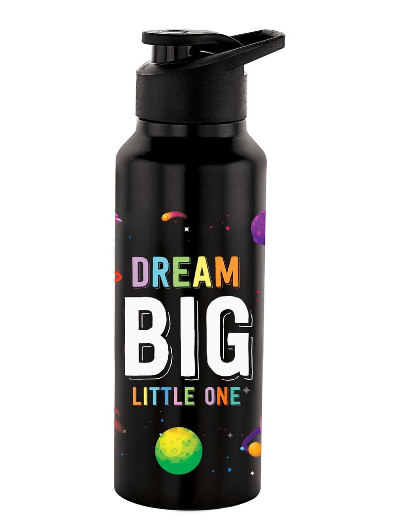 NIRLON Stainless Steel Single Walled Water Bottle 750ml, Water Bottles For Fridge, School,Gym,Home,office,Boys, Girls, Kids, Leak Proof (UV Printed Bottle, Space Fun, Sipper Cap) - Image 1