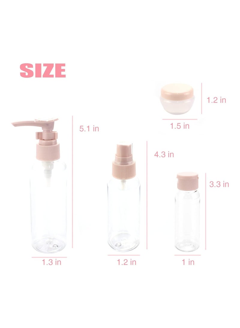 Travel Bottles for Toiletries 11 PCS, Plastic Travel Size Refillable Containers for Liquid Shampoo, Lotion, Cream, Dispenser Accessories Kit, Leak Proof