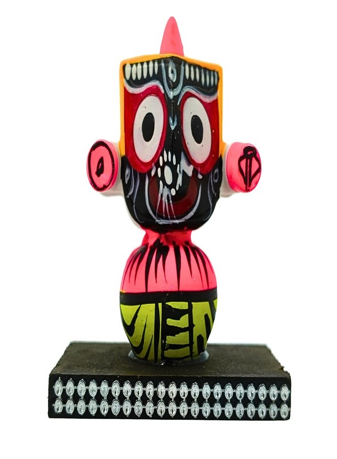 FernHaus Handcrafted Lord Jagannath Idol, Wooden MDF Base, Hand Painted-for Home Deocr,TV Unit Decor, Car Dash Board, Puja, Shop, Office, Gifting Decorative Showpiece - Image 1
