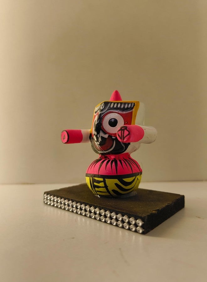 FernHaus Handcrafted Lord Jagannath Idol, Wooden MDF Base, Hand Painted-for Home Deocr,TV Unit Decor, Car Dash Board, Puja, Shop, Office, Gifting Decorative Showpiece - Image 4