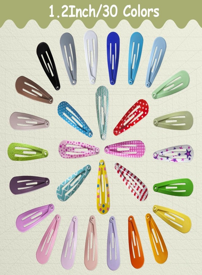 SLYFTE Premium Snap Mini Hair Clips, 120PCS Kids Barrettes Metal Non Slip Hair Bow Clips for Girls Toddlers Hair Accessories(1.2 Inch 30 colors) - Image 2