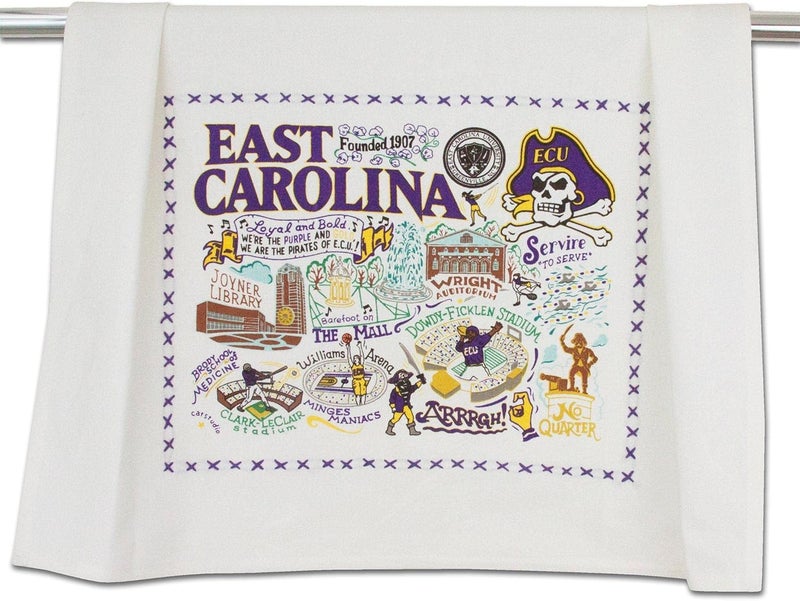 Catstudio Dish Towel, East Carolina University Pirates Hand Towel - Collegiate Kitchen Towels for ECU Fans - Perfect Graduation Gift, Gift for Parents, Students and Alums - Image 1