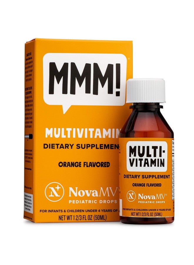 NovaFerrum MMM | Multivitamin for Kids, Infants and Toddlers | Vitamin C, D3, E | Gluten Free Certified | Sugar Free | No Artificial Colors | Ages 4 & Under | Orange Flavored | 2 Fl Oz (50 mL) - Image 1