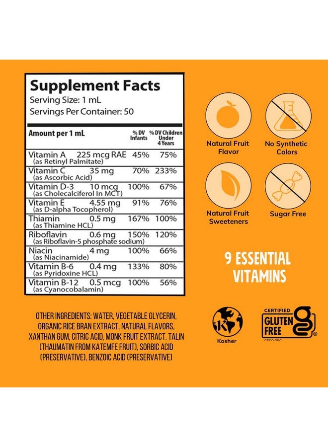 NovaFerrum MMM | Multivitamin for Kids, Infants and Toddlers | Vitamin C, D3, E | Gluten Free Certified | Sugar Free | No Artificial Colors | Ages 4 & Under | Orange Flavored | 2 Fl Oz (50 mL) - Image 5