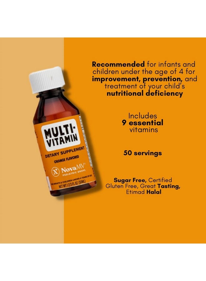 NovaFerrum MMM | Multivitamin for Kids, Infants and Toddlers | Vitamin C, D3, E | Gluten Free Certified | Sugar Free | No Artificial Colors | Ages 4 & Under | Orange Flavored | 2 Fl Oz (50 mL) - Image 3