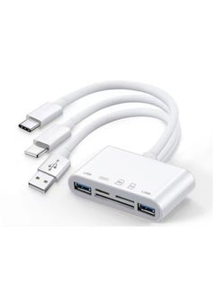 قارئ بطاقة الذاكرة الرقمية المؤمنة 5 في 1 قارئ بطاقة الذاكرة USB OTG محول بطاقة الذاكرة الرقمية المؤمنة قارئ بطاقة مناسبة ل i-phone / i-pad ، الناقل التسلسلي العام جيم ، الناقل التسلسلي العام