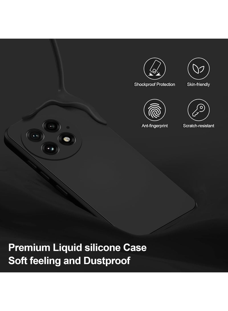 Case for OnePlus 13 5G Liquid Gel Rubber Bumper Case with Soft Microfiber Lining Cushion Slim Shockproof Protective with Camera Protection Cover for OnePlus 13 5G 2024 Black - Image 3
