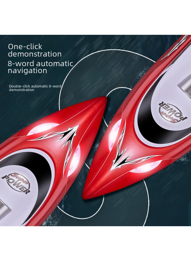 Hj806 قارب تحكم عن بعد ليلي ملاحة خفيفة ألعاب خارجية قارب سريع عالي السرعة 35 كم/ساعة قارب سريع اللون: أخضر (تغليف إنجليزي) - Image 5