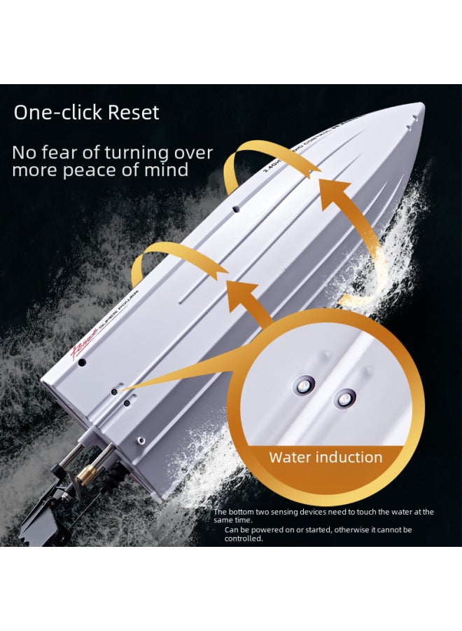 Hj806 قارب تحكم عن بعد ليلي ملاحة خفيفة ألعاب خارجية قارب سريع عالي السرعة 35 كم/ساعة قارب سريع اللون: أخضر (تغليف إنجليزي) - Image 4