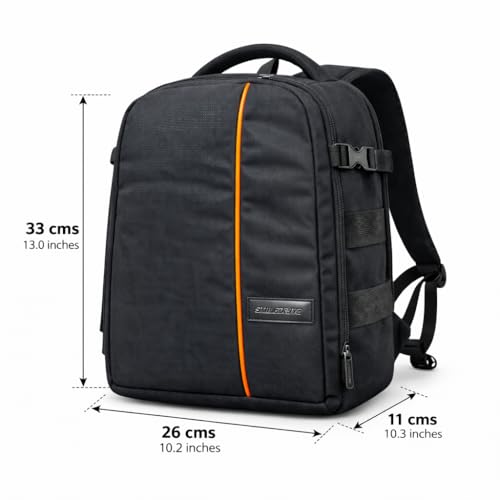 SMILEDRIVE® Waterproof DSLR Camera & Laptop Backpack – Lightweight, Durable & Travel-Ready Gear Bag with Top-Side Buckles | Fits Most Common Camera Sizes | Custom Dividers | Rain Cover - Image 3