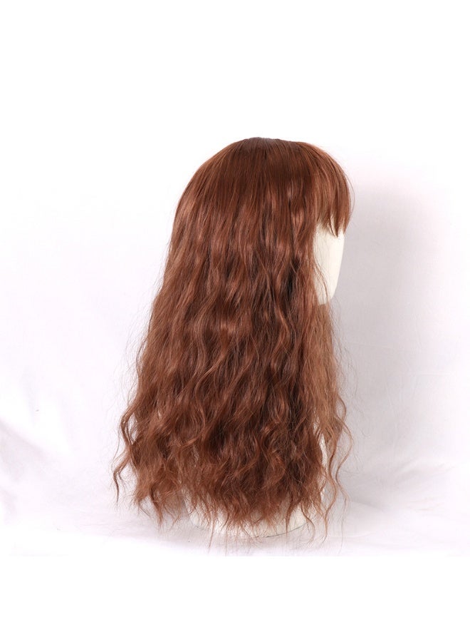 Brown Cornwave Big Head Air Bangs Wig Set - Image 1