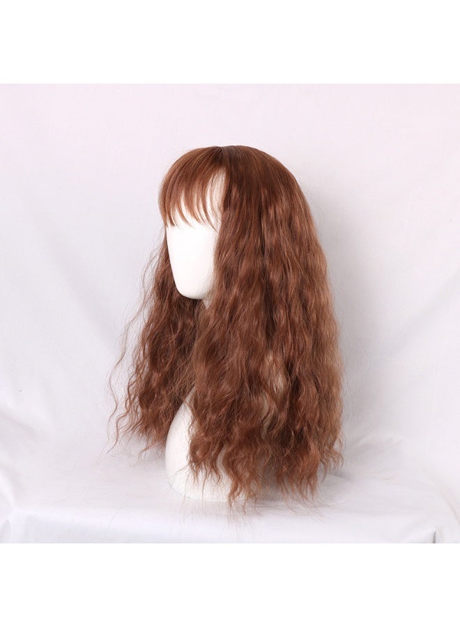 Brown Cornwave Big Head Air Bangs Wig Set - Image 3