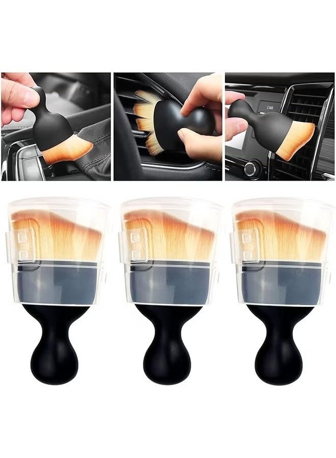 3 قطع من أدوات تنظيف الجزء الداخلي للسيارة، فرشاة تنظيف السيارة، مجمعات الغبار الداخلية، فرشاة تنظيف الجزء الداخلي للسيارة، فرشاة الغبار - Image 1