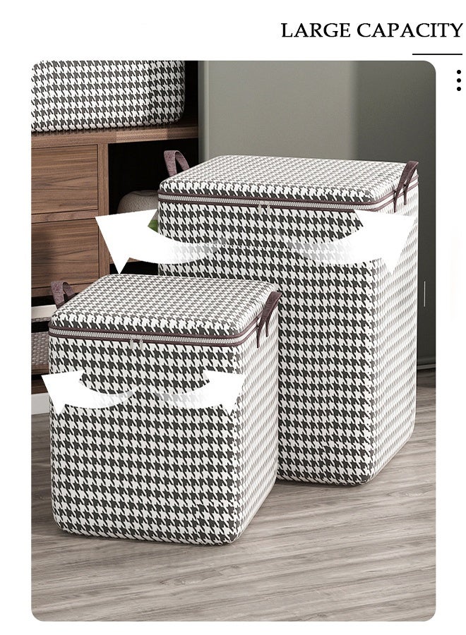 DUNISO 3PCS Wardrobe Clothes Organizer with Portable Handle Dust Cover Large Capacity Closet Storage Organizer for Clothes Jeans Washable Closet Storage Boxes Cube Storage Bin for Home Bedroom Office - Image 3