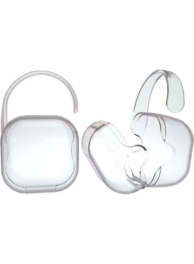 LANEYLI Pacifier Case Pacifier Holder Case Pacifier Clip Binky Holder Case Pacifier Box Pacifier Accessories 2 Pack Clear Hook Design - Image 1