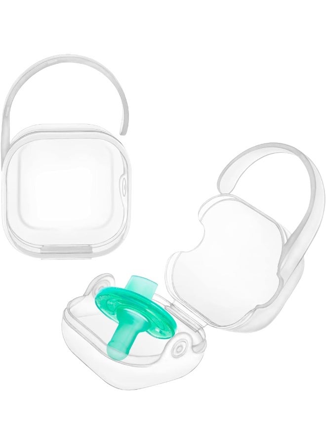 LANEYLI Pacifier Case Pacifier Holder Case Pacifier Clip Binky Holder Case Pacifier Box Pacifier Accessories 2 Pack Clear Hook Design - Image 2