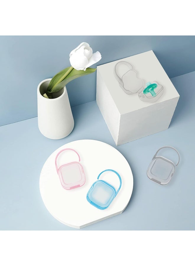LANEYLI Pacifier Case Pacifier Holder Case Pacifier Clip Binky Holder Case Pacifier Box Pacifier Accessories 2 Pack Clear Hook Design - Image 5